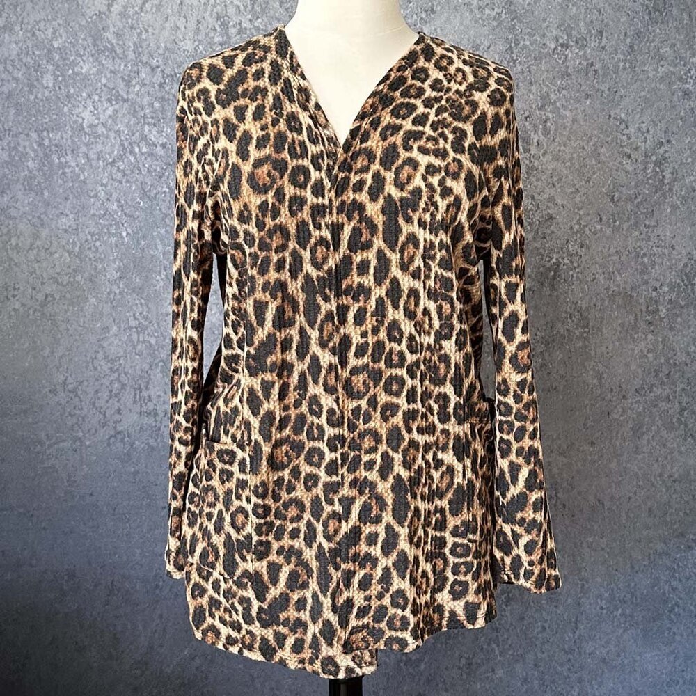 Leopard-Print Cardigan/Wrap, L/XL